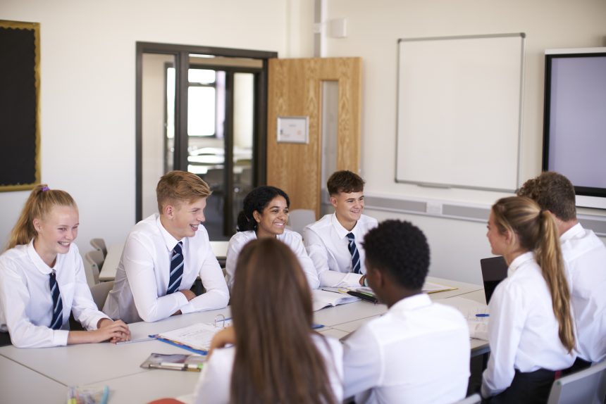 Small sixth form geography class.