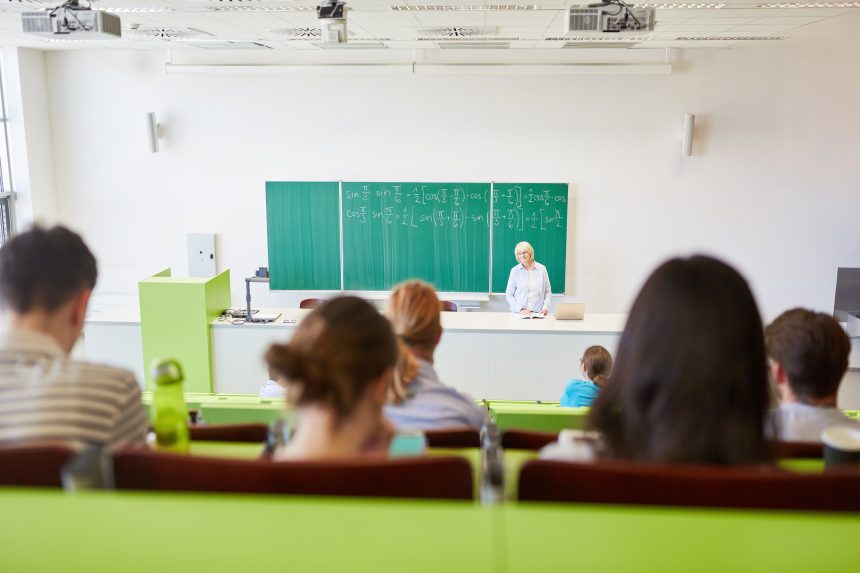 A first year university maths lecture.