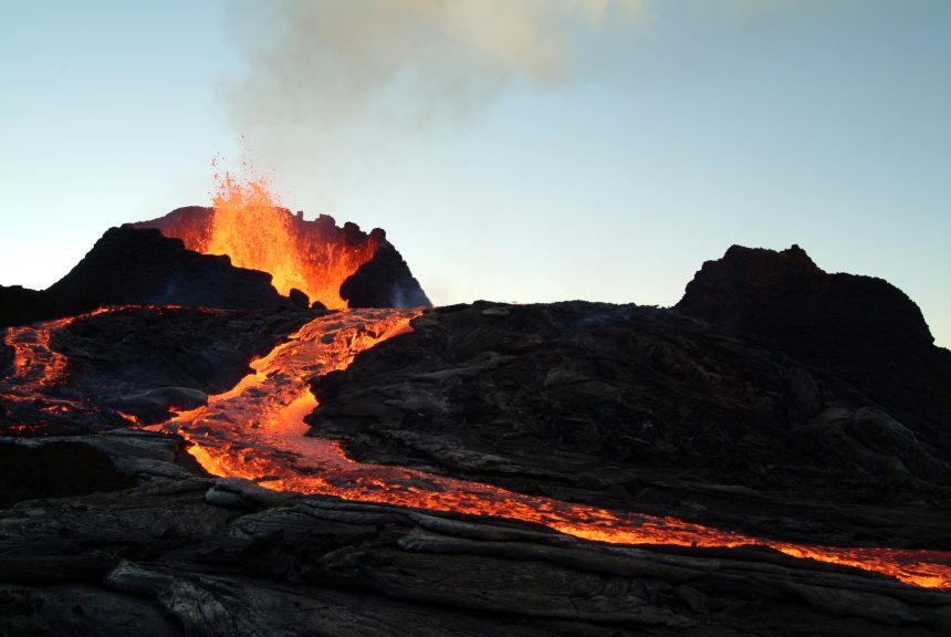 Volcano eruption. A Level Geography students learn about hazards from volcanoes.
